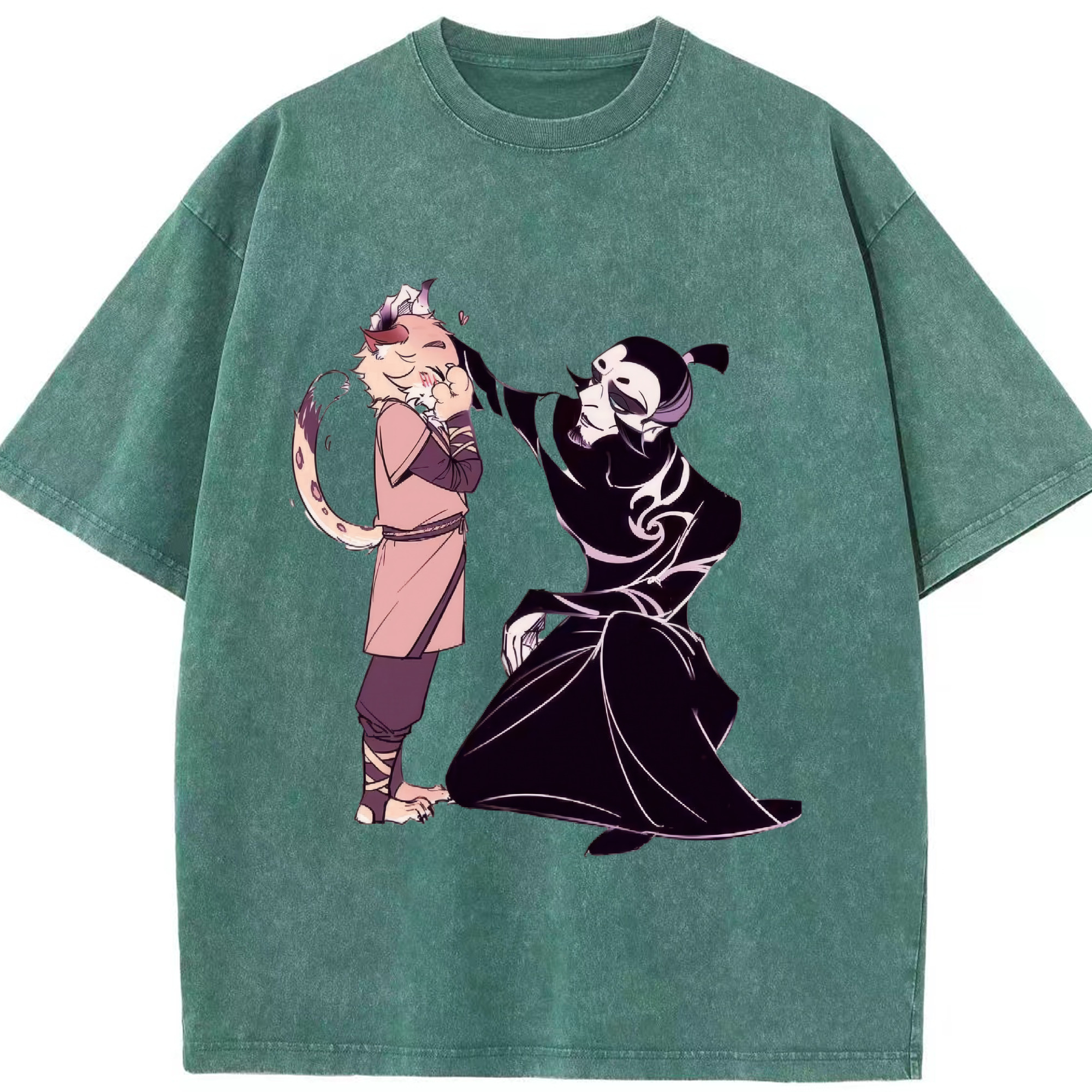 （画像用） Ne Zha 2 ナタ 魔童の大暴れ 綿100% ヴィンテージ風 半袖Tシャツ（フロントプリント）